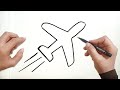 كيف ترسم طائرة خطوة بخطوة رسم سهل تعليم الرسم للمبتدئين How To Draw A Plane 