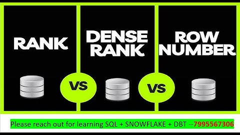 Row_number() VS Rank() VS Dense_rank()