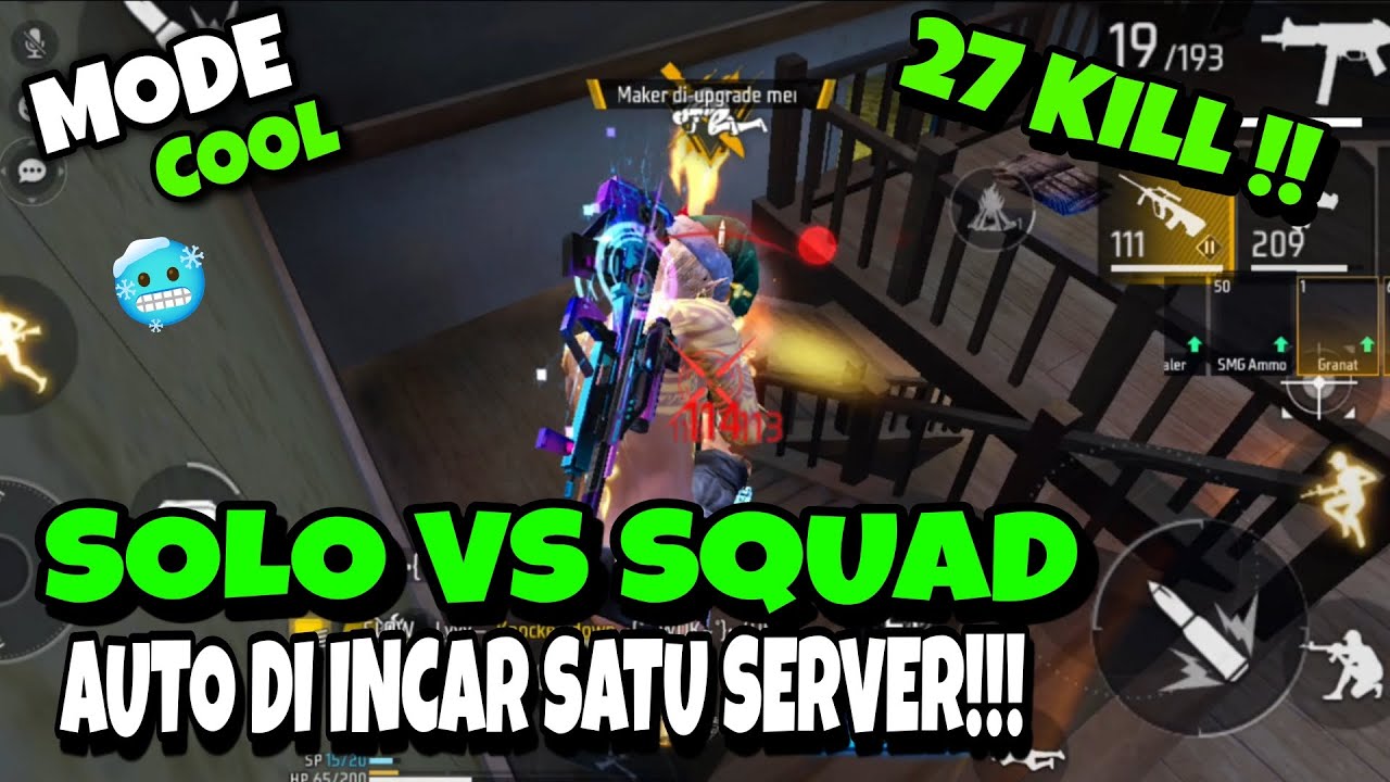 SOLO VS SQUAD PENUH STRATEGI 👽 ⚡AUTO DI INCAR SATU SERVER!!!