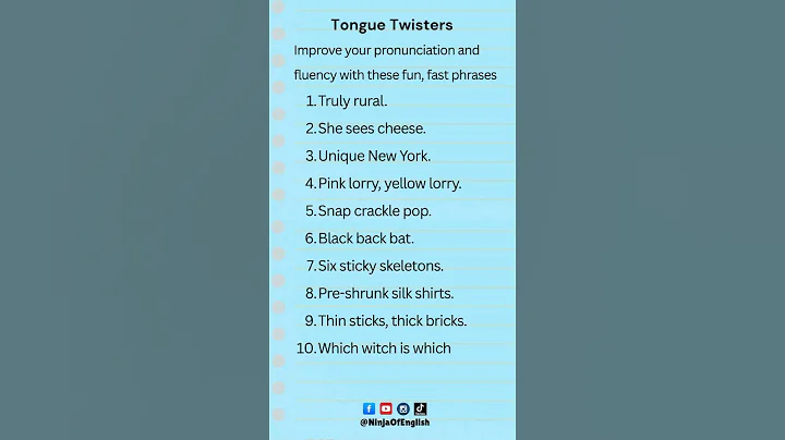10 Fun Tongue Twisters to Improve Pronunciation