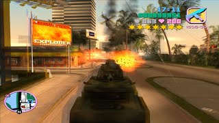 Gta Vice City Epic 7 Stars Wanted Level Shootout Tank Rampage Escape