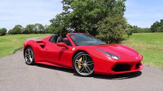 488 spider . 17 plate 200 miles .june 2017. red with black leather
stitch and crests on seats.yellow brake calipers.scud shields.steering
wheel leds...