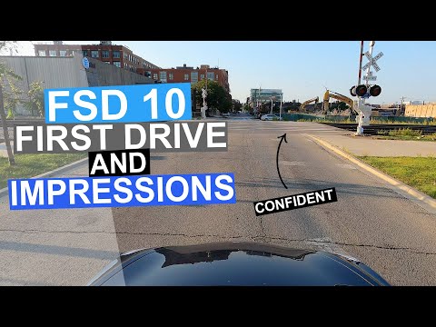 FSD Beta v10.0 First Drive & Impressions | Dog, Stops, Peds Xing | 2021.24.15 FSD Beta 10