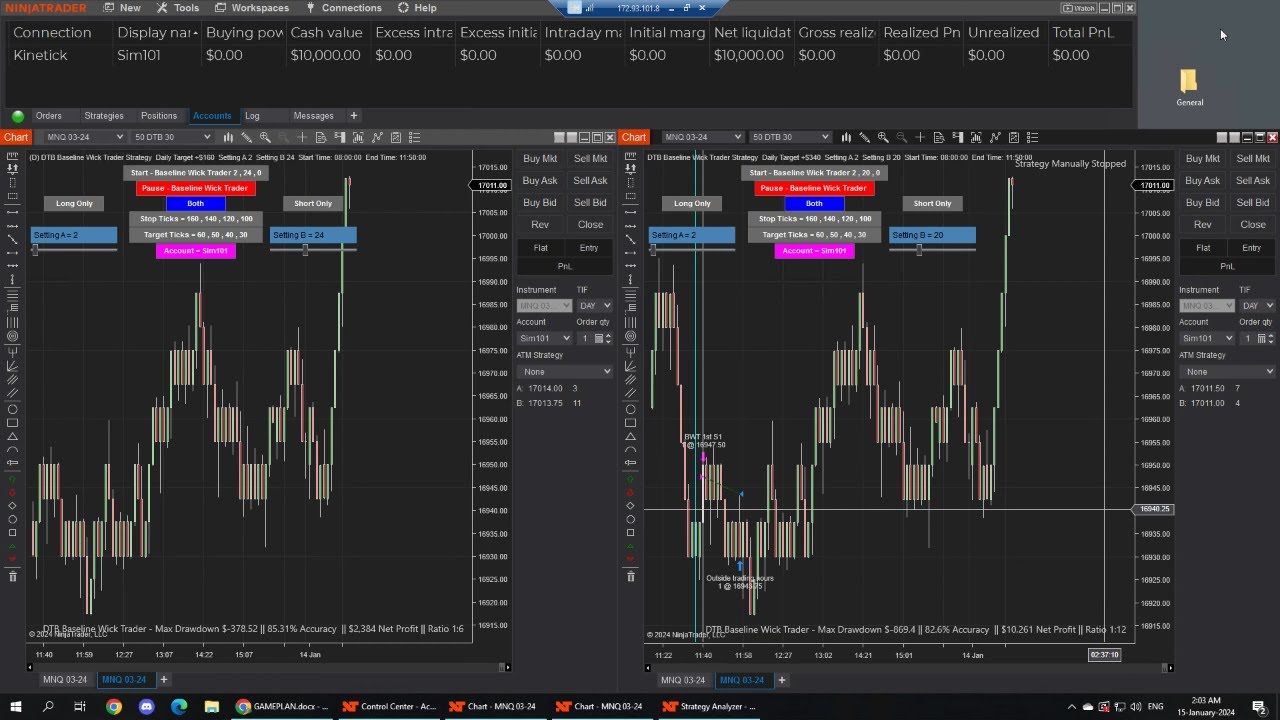 NinjaTrader 8 Indicators and Automated Strategies DTB System Update