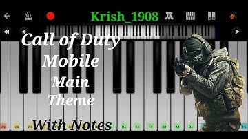 Call Of Duty Mobile - Main Theme with Notes | Easy Piano Tutorial | Piano Cover | Krish_1908