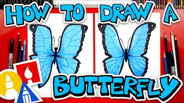 How To Draw Butterfly Emoji Realistic (Blue Morpho) 🦋
