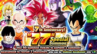 GLOBAL 7TH ANNIVERSARY 77 CHARACTERS MULTI SUMMON! 3 GUARANTEED LRS! Dragon Ball Z Dokkan Battle