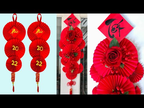đồ trang trí đẹp 2022 Mẫu 3 || Cách Làm Quạt Giấy Trang Trí Tết Siêu Đẹp || New year's Decoration | EVIG Trang Handmade