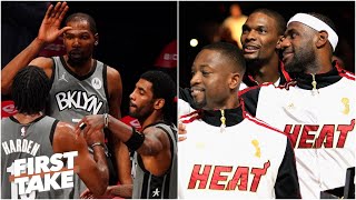 LeBron, D-Wade and Bosh or KD, Kyrie and Harden: Which Big 3 would win? | First Take