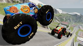 Epic High Speed Monster Trucks Jumps And Crashes #162 - BeamNG Drive