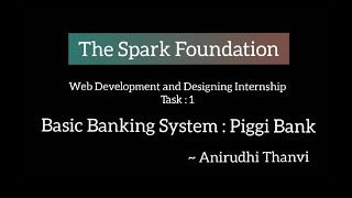 Web Development Internship Task 1 || Basic Banking System
