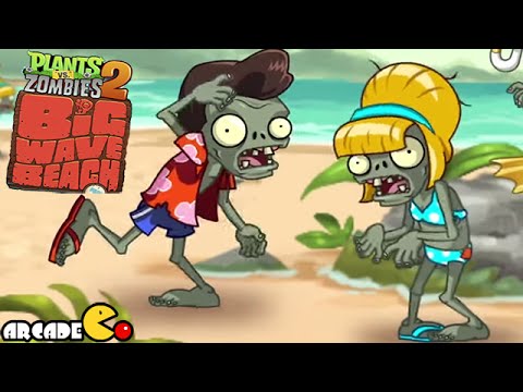 Игра зомби пляж. Plants vs Zombies 2 большая волна. Пляж большой волны PVZ зомби девочка. Зомби из пляжа большой волны.