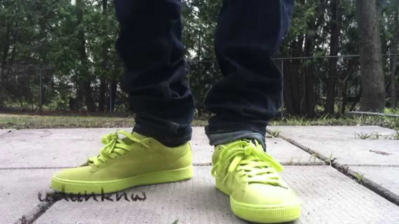 lime green puma suede