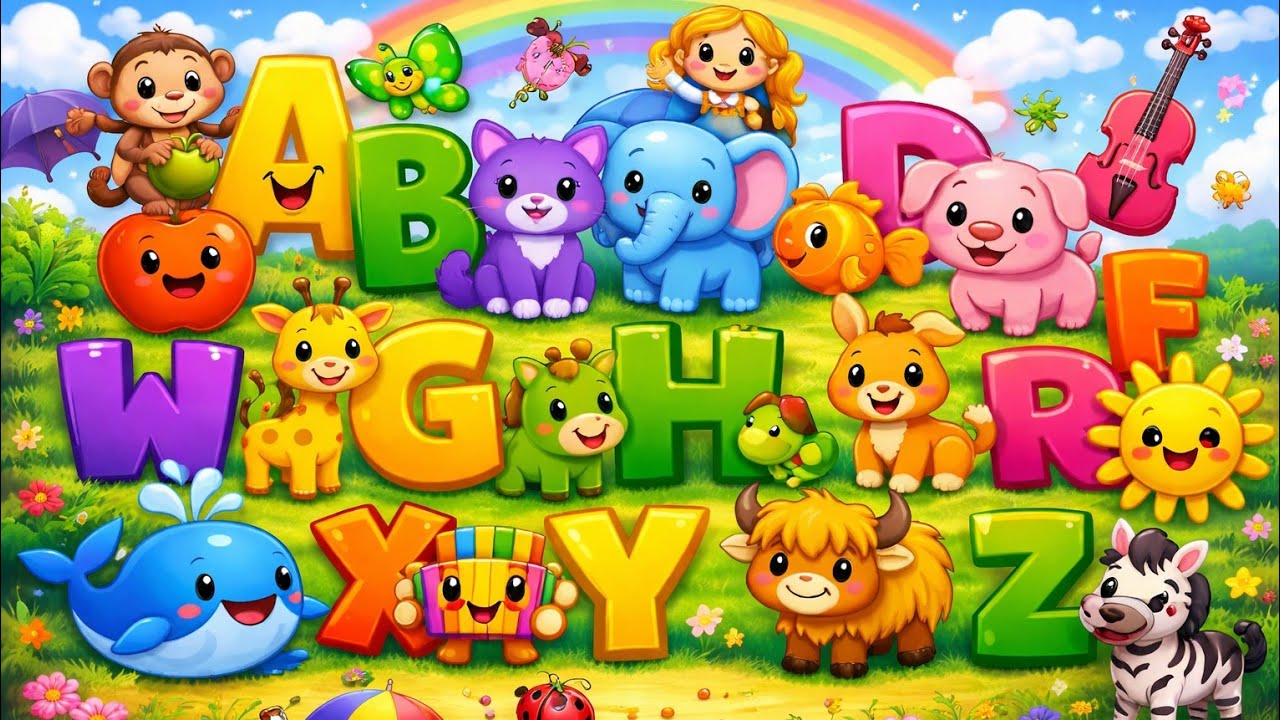 ABC Song A to Z 🎶 | Alphabet Rhymes for Kids | Cute Cartoon Learning