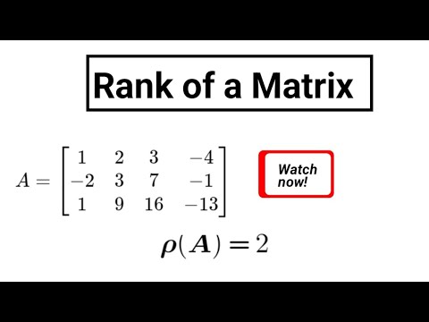 Rank of a Matrix | #linearalgebra #matrix #rankofmatrix #rankofamatrix ...