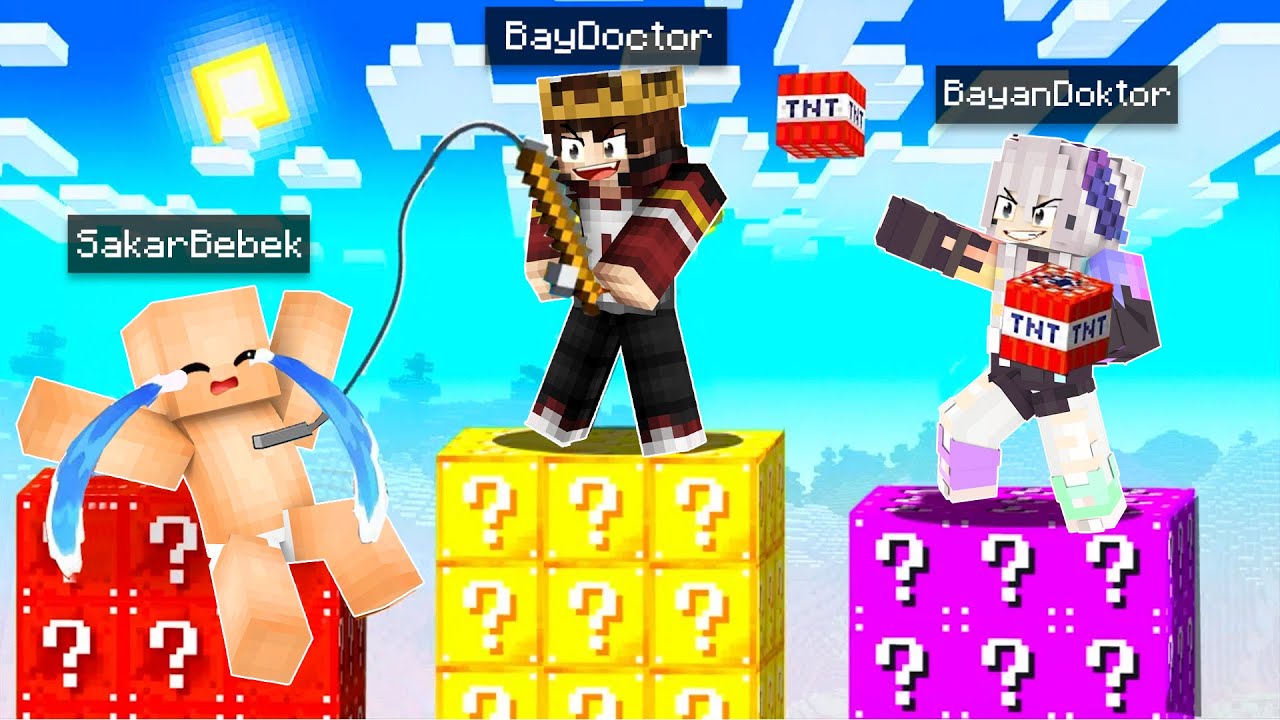 ZENGİN ŞANS BLOĞU ADASI vs FAKİR ŞANS BLOĞU ADASI - Minecraft