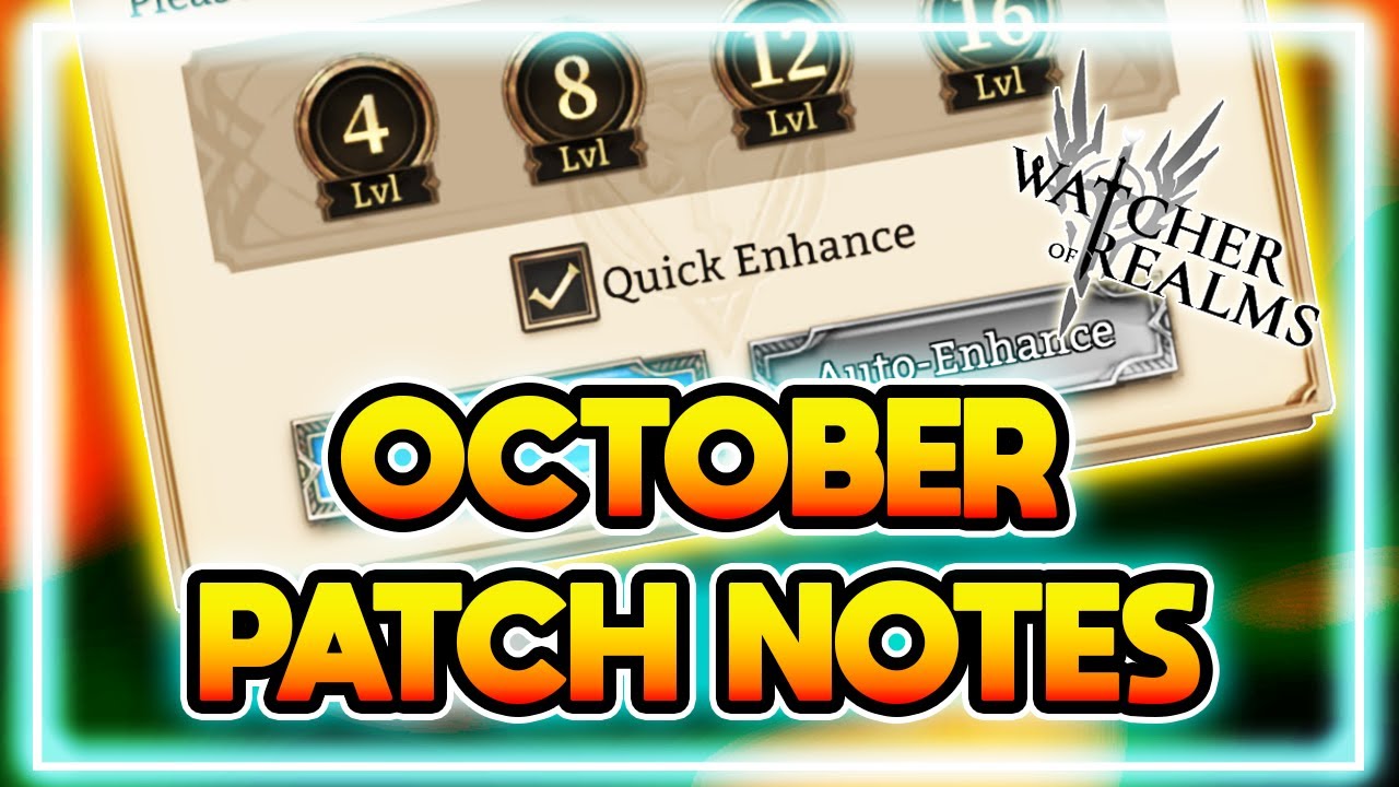 QUICK ENHANCE IS HERE! Amazing October Patch Notes + TEST SERVER ...