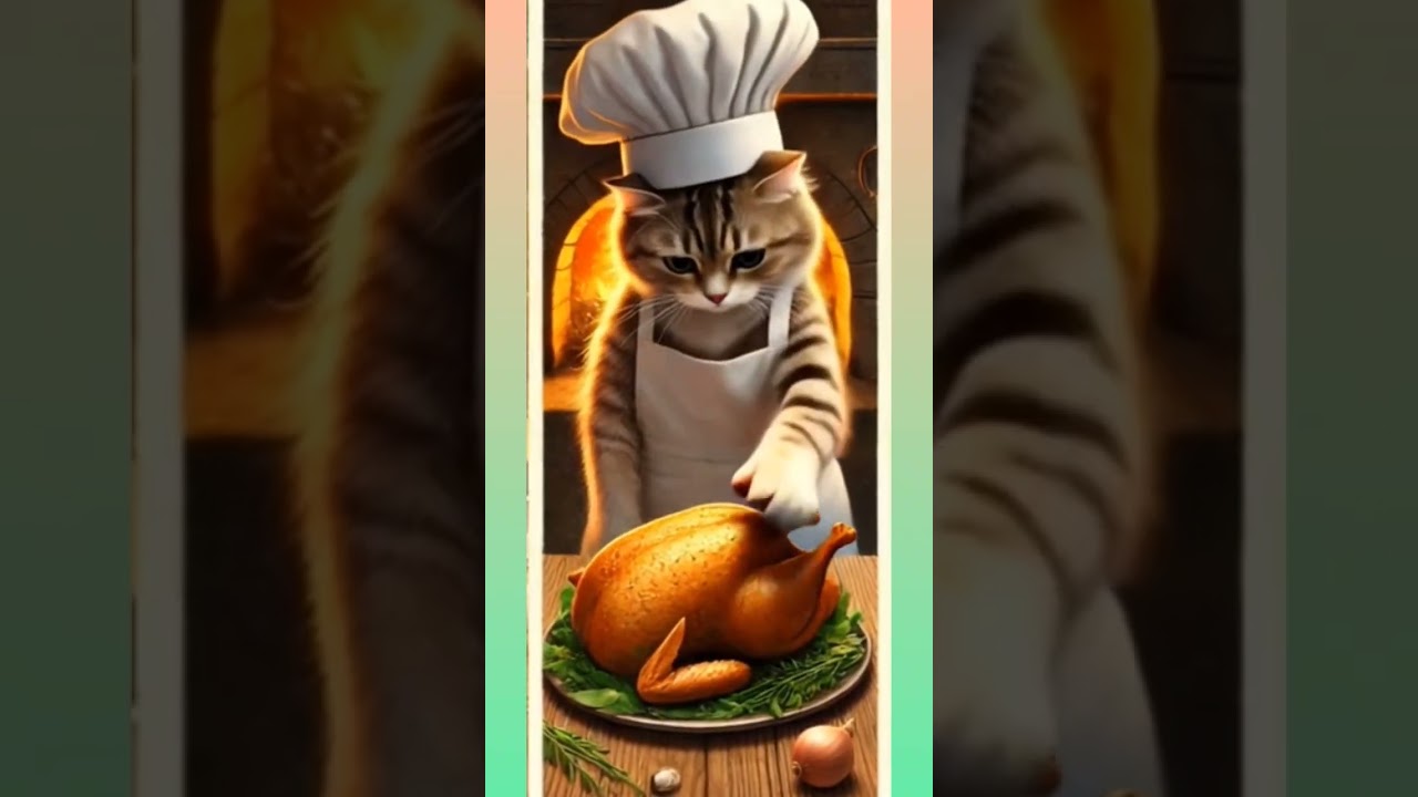 Cats are cooking for a party 