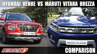 Hyundai Venue vs Maruti Brezza BS6 comparison | Hindi | MotorOctane