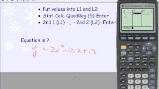 Algebra II: 5.7 Curve Fitting With Quadratic Functions