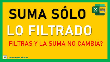 Cómo SUMAR SÓLO lo FILTRADO en Excel | función SUBTOTALES