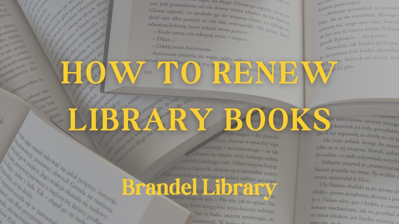 How To Renew Library Books YouTube How To Renew Library Books YouTube