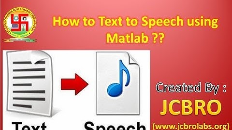 How to convert Text into Speech in Matlab ??