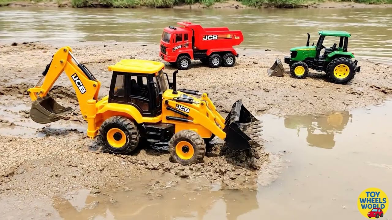 Big JCB 5DX & Ashok Leyland Truck Toys Construction Play for Kids 🚜🚚