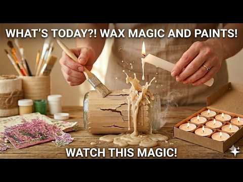 Just paint, candle and wooden sticks for a clever techique