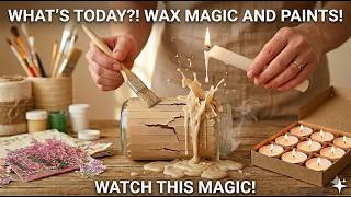 Just paint, candle and wooden sticks for a clever techique
