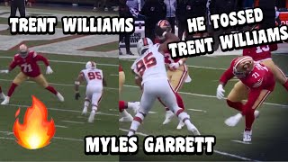 Trent Williams Vs Myles Garrett 🔥 Trent Williams GETS THROWN 😱 (OL vs DL) 49ers Vs Browns 2023