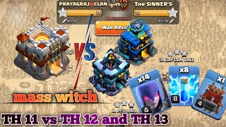 TH 11 easy spam war attack strategy || TH 11 vs TH 12 and TH 13 attack || fastest broken army||#coc