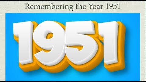Herinnering aan het jaar 1951