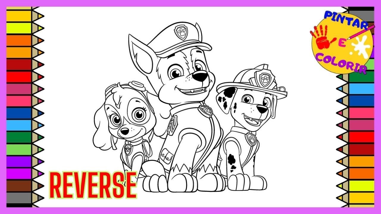 Pintar Desenho da Patrulha Canina em Portugues, Paw Patrol Marshall  Everest