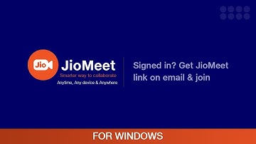 How to Join a meeting through JioMeet link on Email after signing in Windows