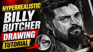 Hyperrealistic Drawing of Billy Butcher (The boys) - Pencil Tutorial