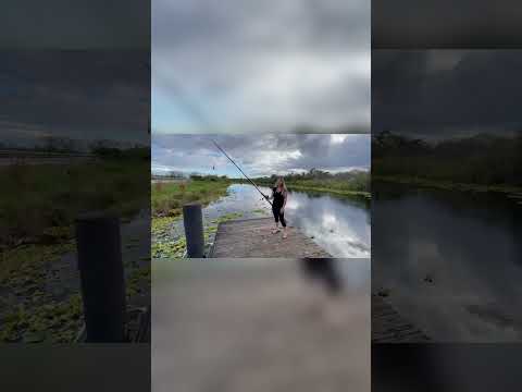 5ft Girl Catches 7ft Gator BAREFOOT 🐊 #Shorts