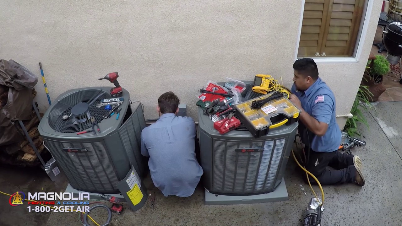 Condenser install by Magnolia HVAC Riverside, CA YouTube