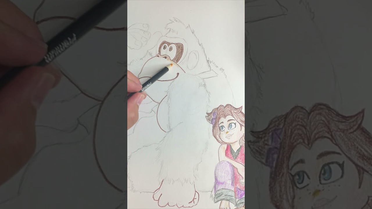 Sketching the King of the Jungle! 🍌🎮✏️