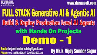 Full Stack Generative AI & Agentic AI tutorials || Demo - 1 || by Mr. N. Vijay Sunder Sagar