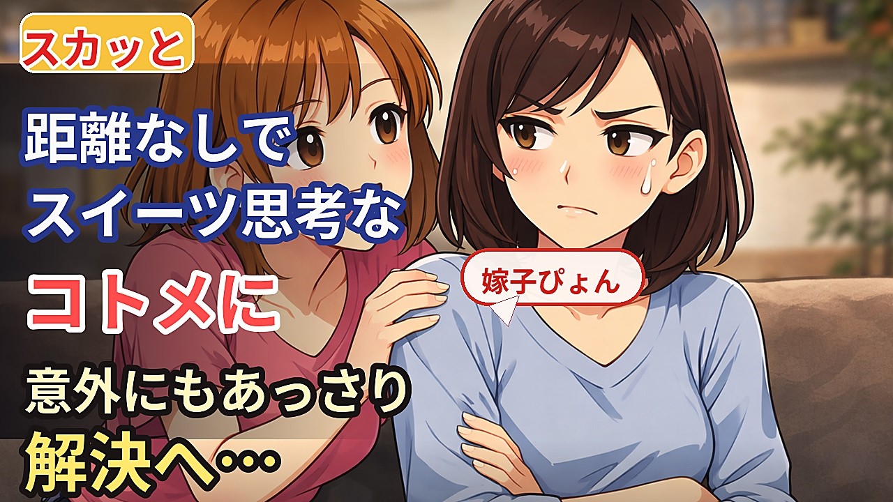 【スカッと】距離なしでスイーツ思考なコトメに「嫁子ぴょん」と妙なあだ名を付けられて困惑。やんわり断っても「仲良くなりたいの！」と聞く耳持たず。どうにかしたくて対応したら、意外にもあっさり解決へ……結果