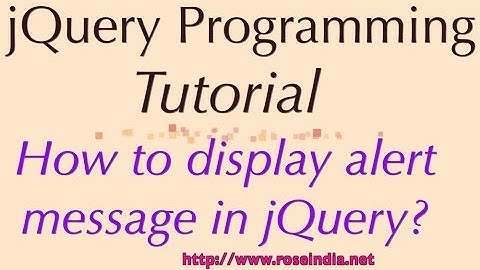 How to display alert message in jQuery?