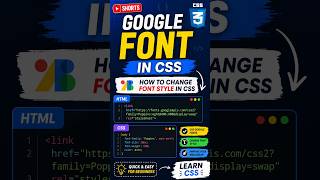 How to Use Google Fonts in CSS | Change Font Style in CSS #Shorts