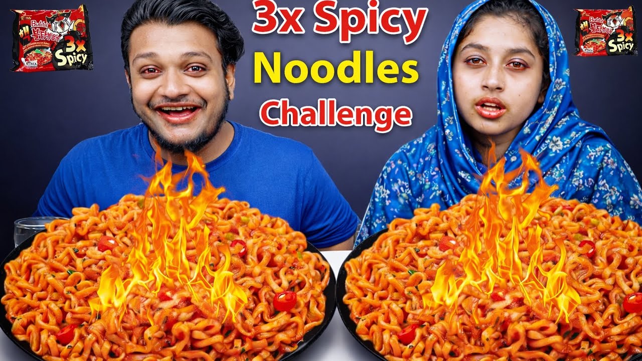 WORLD'S HOTTEST NOODLES EATING CHALLENGE🔥3x spicy ramen noodles challenge | Hungry Balok