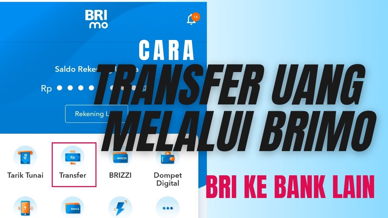 Cara transfer uang lewat BRIMO || BRI ke bank lain