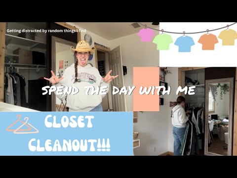 SPRING CLOSET CLEAN OUT!! 🐣🦋🌿 🩵  (organizing my closet and cleaning my room)