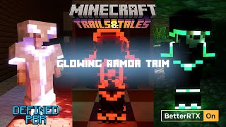 Glowing Armor Trims for Minecraft 1.20.0 Trails and Tails with BetterRTX and Defined PBR