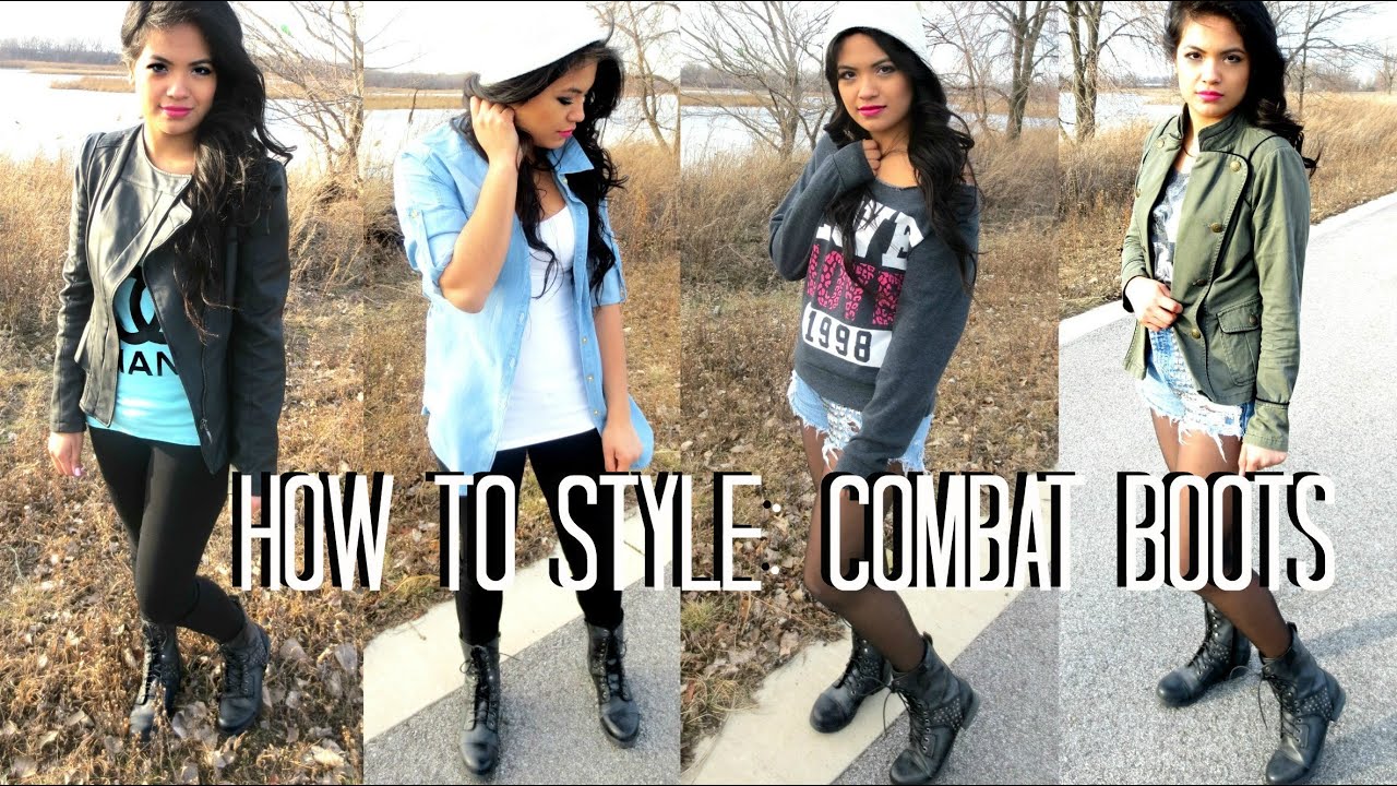 girl military boots style