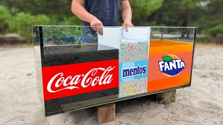 EXPERIMENT: Aquarium of Coca Cola VS Mentos VS Mirinda