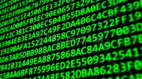 Hexadecimal Code Program Digits on Dark Computer Monitor Screen - IncrediVFX - AVloops